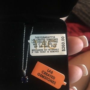 14k lab created sapphire necklace from Macy’s 16”